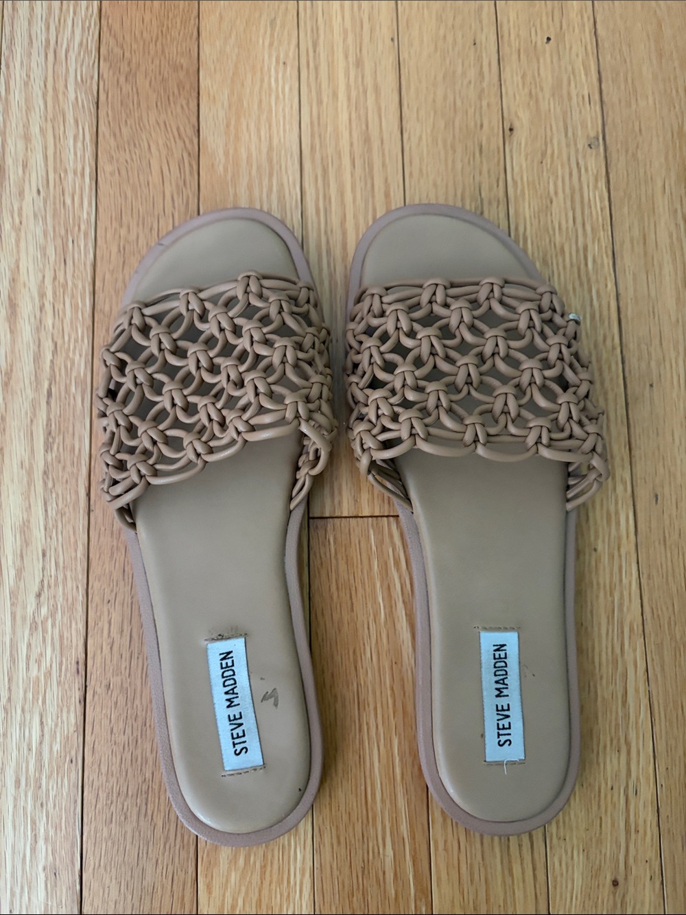 Steve Madden Braided Slide Sandals in Light Tan